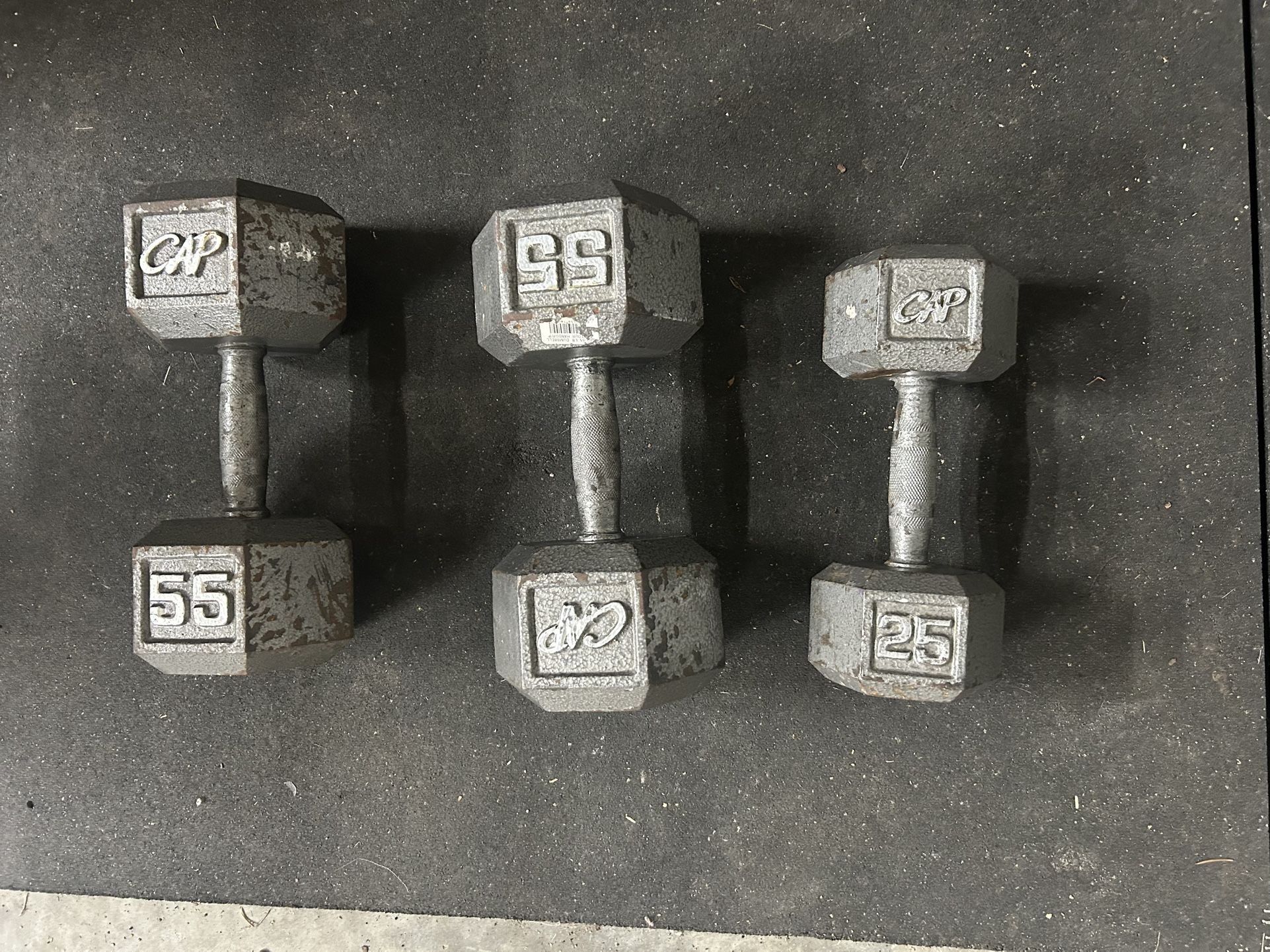 Dumbbells 2x 55, 1x 25
