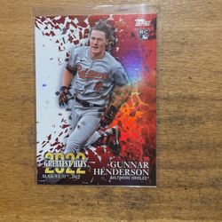 2023 TOPPS GUNNAR HENDERSON GREATEST HITS CARD
