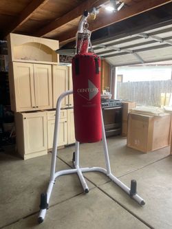 Century punching bag and speed bag stand