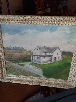Vintage painting of house