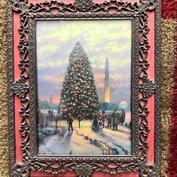 Thomas Kinkade Photo In An Ornate  Metal Frame. 