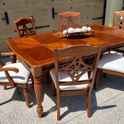 Dining Table With 6 Chairs & Extension 