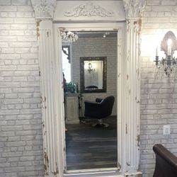 Big White Antique Mirror