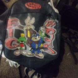 1998 Holiday Fair Looney Tunes Big Boys Faux Leather Backpack