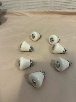 Vintage small white ceramic knob