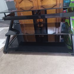 Black Glass Top Table