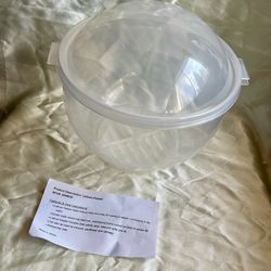Clear Lettuce Keeper Bowl with Lid - White/Clear New