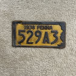 1938 Pennsylvania license plate