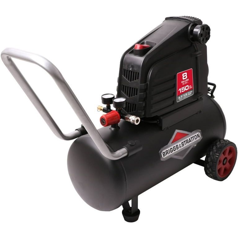 Briggs & Stratton Steel 1.5HP 90 PSI 1-Stage Oil-Free Air Compressor 8-Gallon