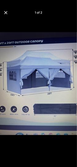 New canopy tent -20ft wide by 10 ft d.  Steel pop-up canopy by Zenova
