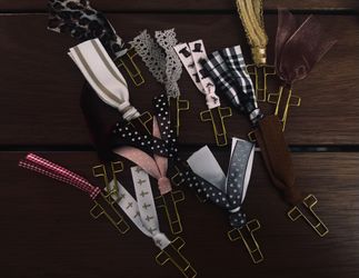 Cross Ribbon Paper Clip Bookmarks