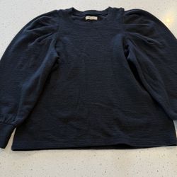 Large Madewell Navy Blue Knot Sweater Long Bell Sleeves Women’s Clothes Fall Win