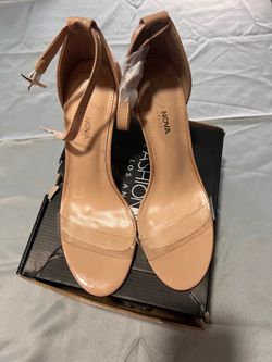 Fashion Nova Women’s Nude Strappy Open Toe Ankle Strap Wedge