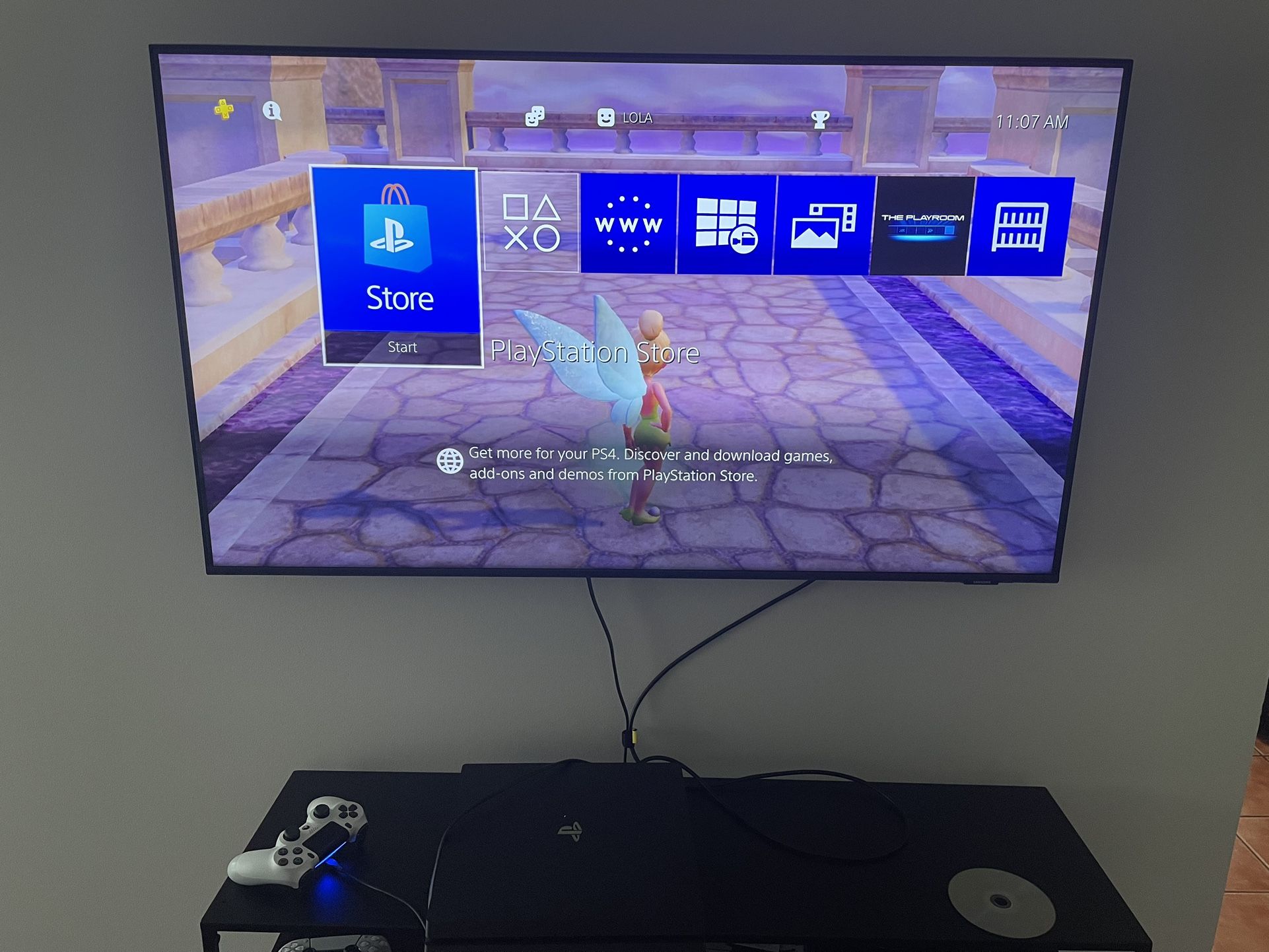 Sony Playstation 4 Pro CUH-7215B Black Low Controller Tested Working Power Cable