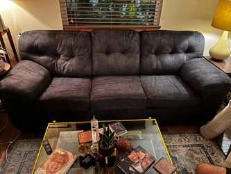 Clean Blue / Gray 3-Seat Sofa