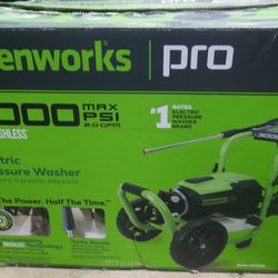 GreenWorks Pro GPW3000 3000PSI 2.0GPM Brushless Electric Pressure Washer. new. open box. box was open for inspection. 
