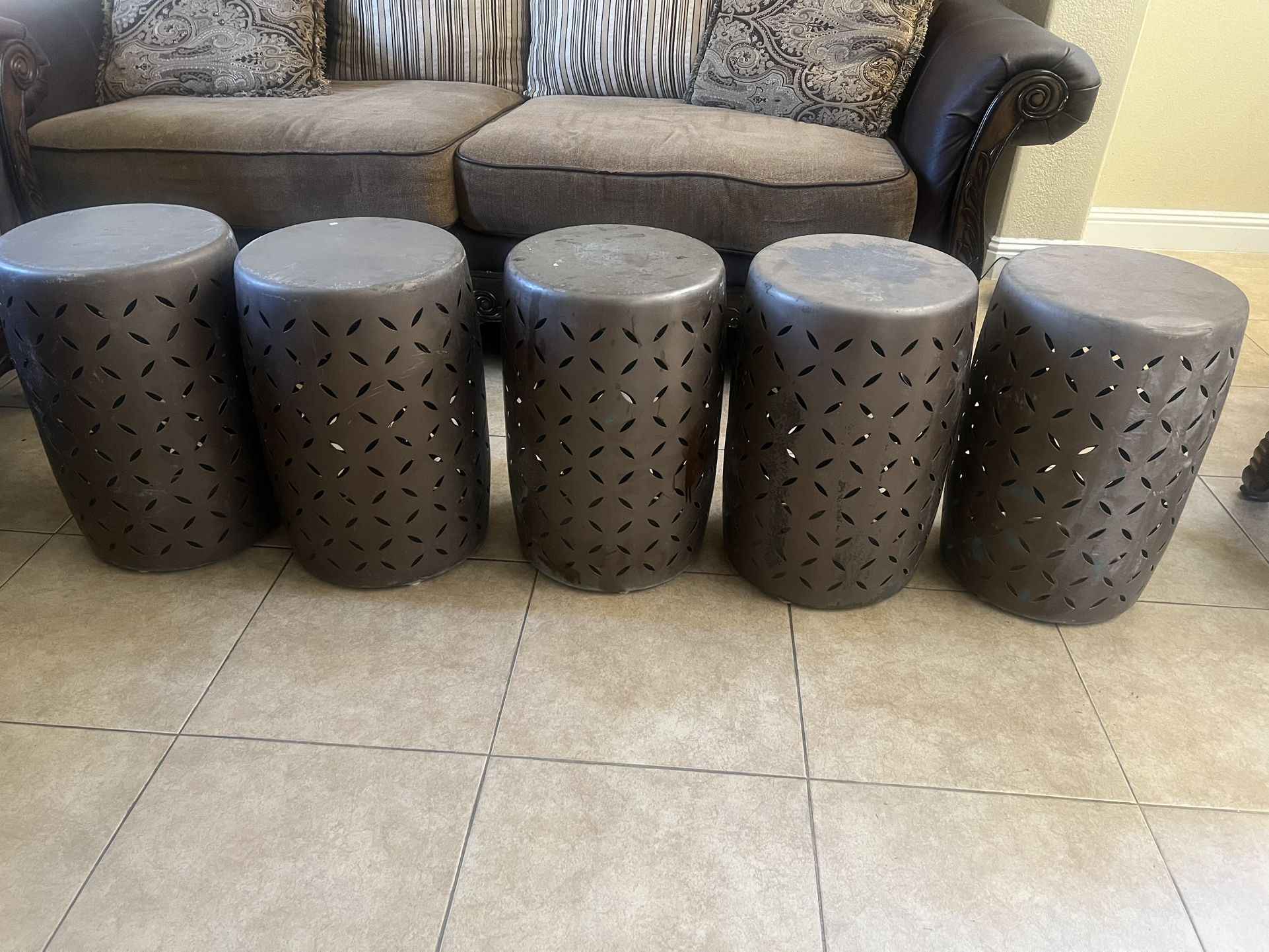 Metal Garden Stool in Copper (5)