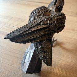Hand-Forged Welded Metal Crow – 1.5ft Long x 1ft Tall