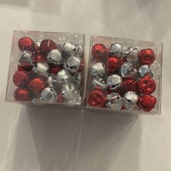 Silver And Red Jingle Bells For Decorations