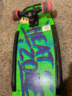Vintage 1980's radical Nash Heat Zone green purple pink skateboard