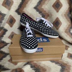 KEDS Itsy Weensy POLKA DOT Bikini Sneakers Comfort Shoes Black White size 6.5