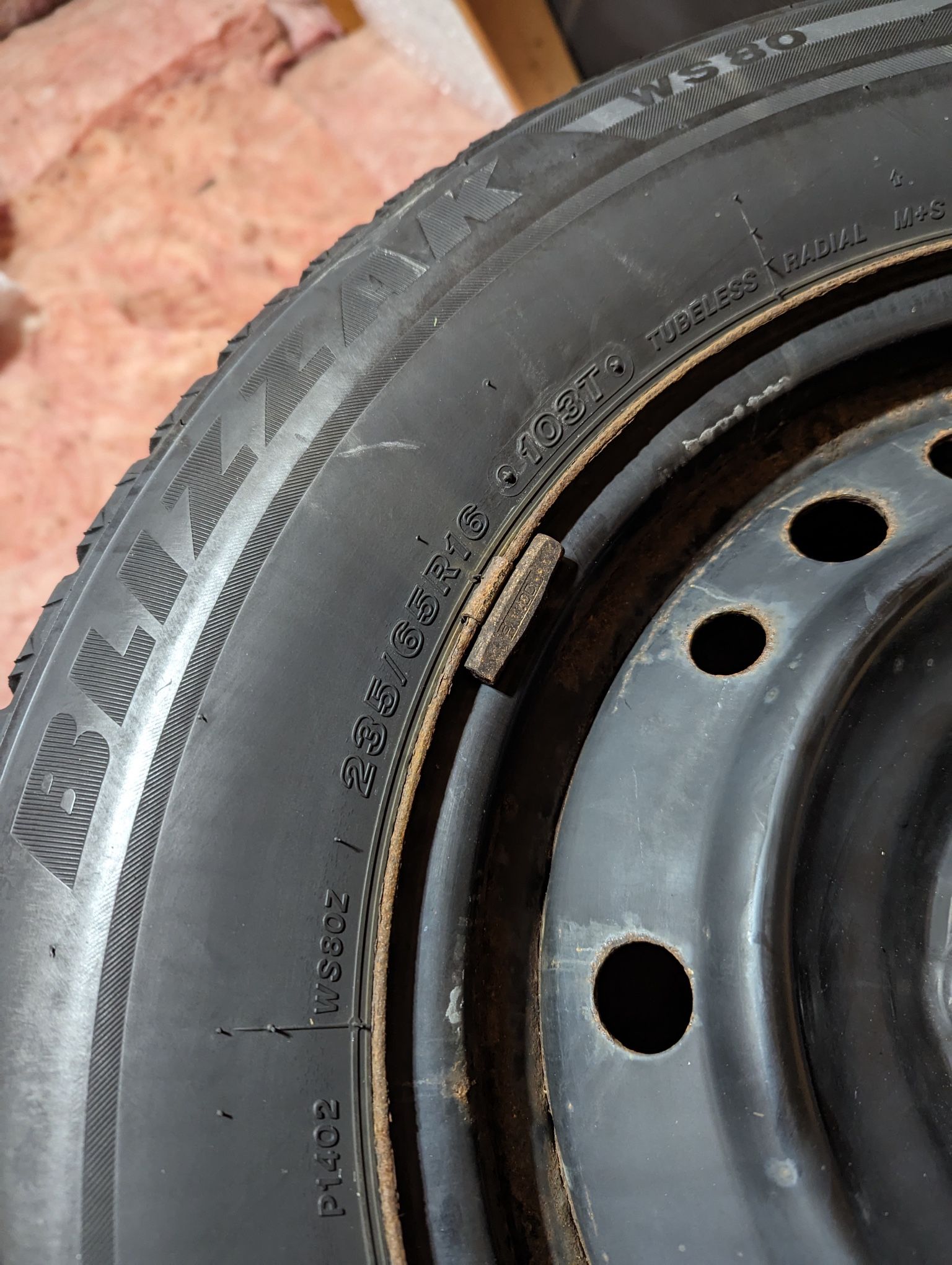 4 Blizzak WS80 Mounted Snow Tires w/Rims