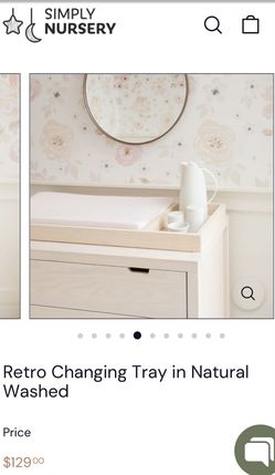 Natural wood Changing Set tray with little mattress and cover protection
