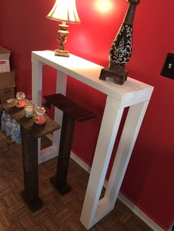 Entryway console with matching side tables