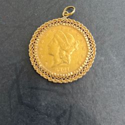 1904 Gold 20 Dollar Pendant