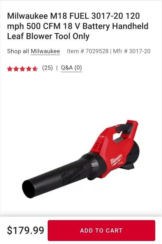 Milwaukee Fuel M18 Leaf Blower