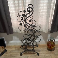 Vintage Wrought  Iron Wine Rack