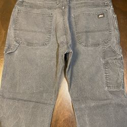 Mens Faded Black Canvas Dickie Carpenter Pants Sz 38x30