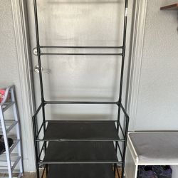 closet organizer / shoe rack with hooks-read description