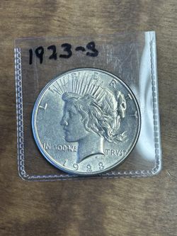 1923-S Peace Silver Dollar AU+   cf. $47