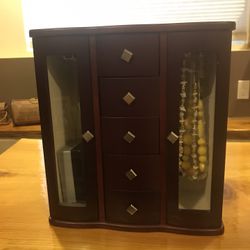 Jewelry Box With Necklaces And Rings Inside 