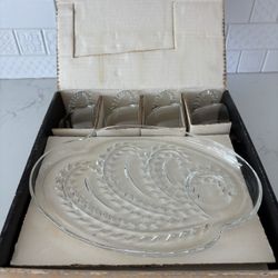 Vintage Federal Glass Snack Set (8 pieces)