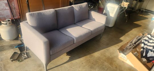 Gray Fabric 3-Seat Sofa