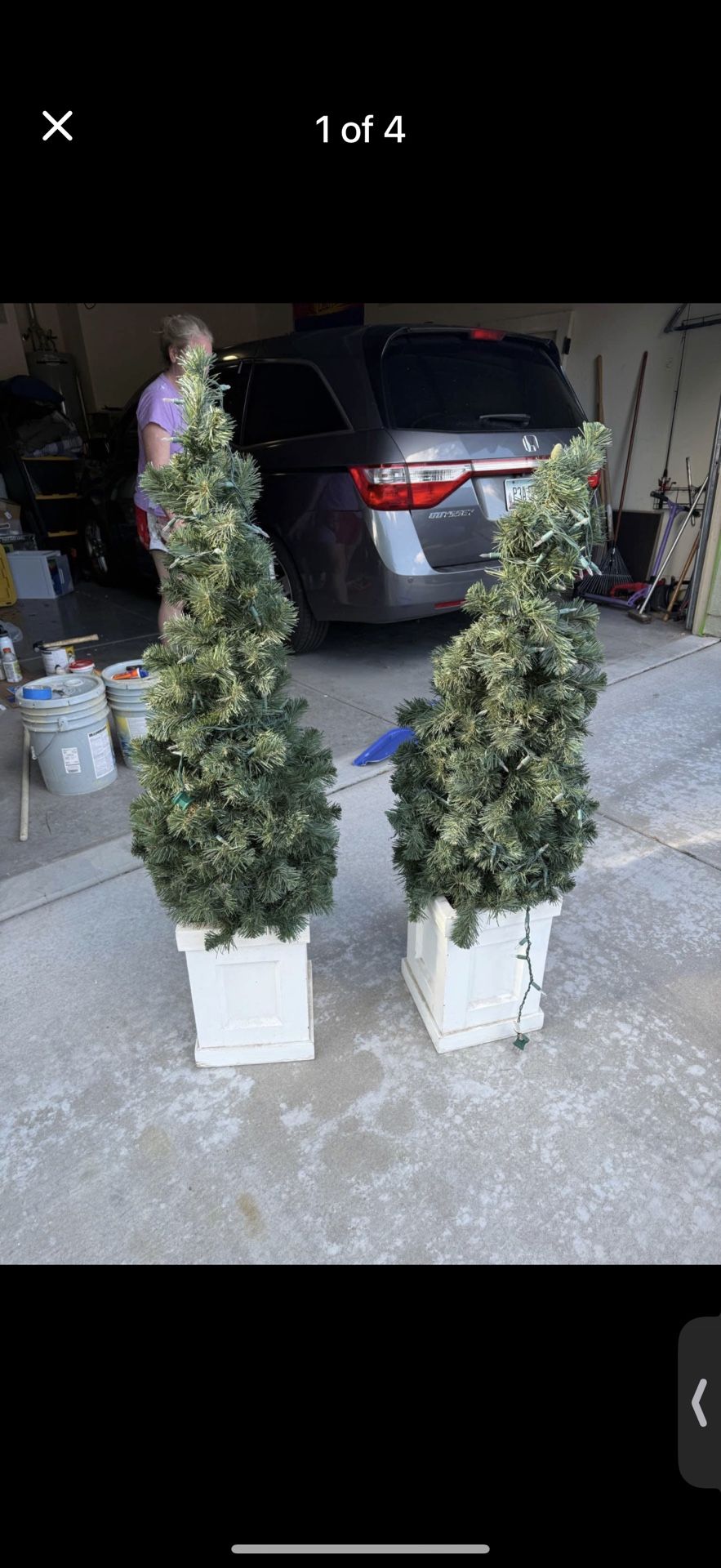 Set of 2 Artifical Pre-lit Christmas Porch Trees (Vistancia)