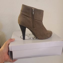 Taupe Heeled Booties