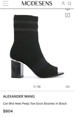 Alexander Wang Cat Knit Open Toe Sock Booties size- 6.5