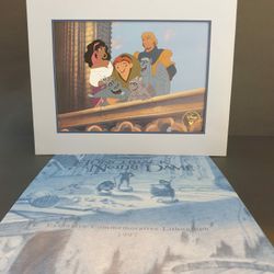 Disney animated classic Hunchback of Notre Dame litograph with envelope