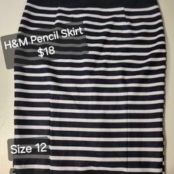 H & M SILKY Skirt Size 12