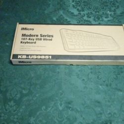 Micro Keyboard/ Modern Series 107-key USB Wired/ Kb-ua9851/ New In Box 