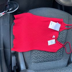 Designer Courreges Burgundy . Large Knit Tank Top