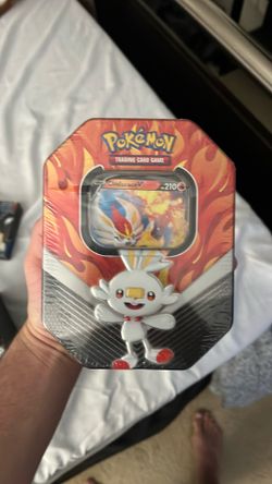 Pokémon Galar Partners Cinderace V Tin from the Sword & Shield era.