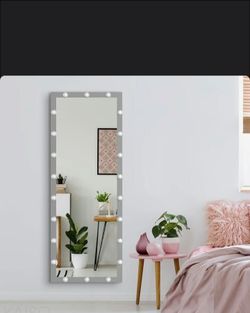 Full Length Wall Mirror with LED Bulbs