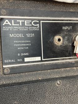 Altec Lansing -Model 1231 Speakers