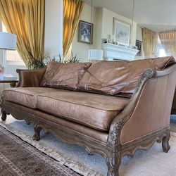 Bernhardt Elegant Leather  And Fabric Sofa Each $750