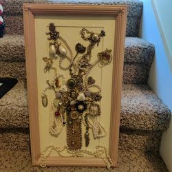 Jeweled Framed BOUQUET Jewelry Art 

