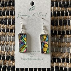 Silver Graffiti Glass Bead Earrings